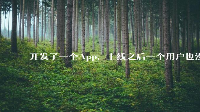 开发了一个App，上线之后一个用户也没有怎么办?